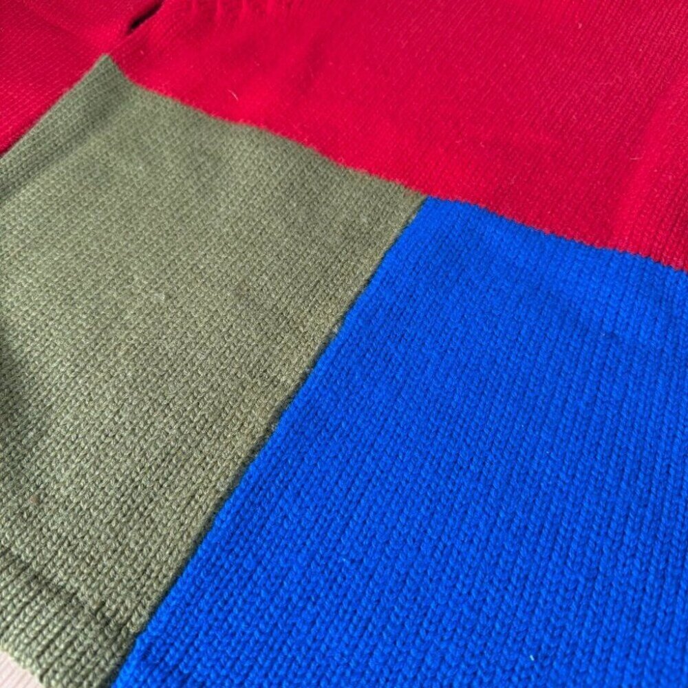 White Stag Jrs Women's Wool Sweater Vintage Colorblock Red Funky Half Sleeve S - Picture 6 of 9